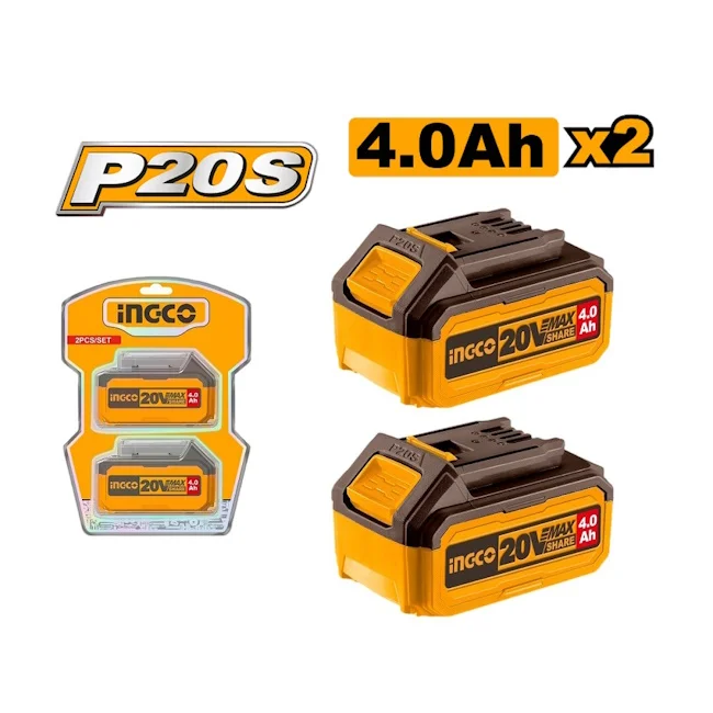 Ingco set baterija 4Ah+4Ah 20V COSLI240312E Ingco set baterija 4Ah+4Ah 20V COSLI240312E