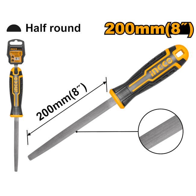 Ingco poluokrugla turpija za drvo 200mm HSHF088 Ingco poluokrugla turpija za drvo 200mm HSHF088