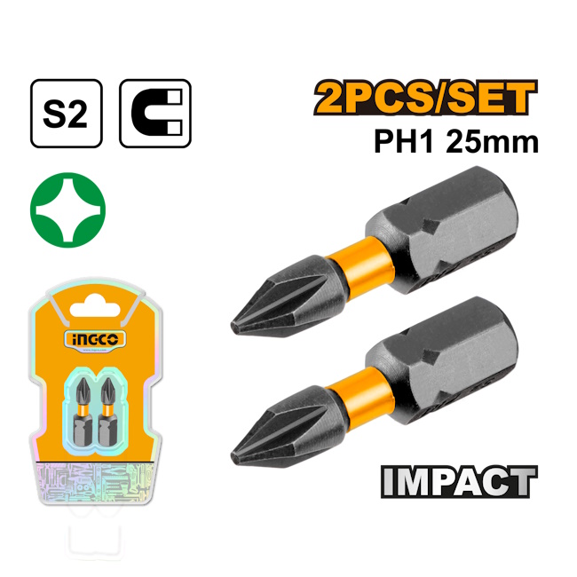 Ingco odvijački udarni bit PH1 25mm set 2/1 SDBIM71PH125 Ingco odvijački udarni bit PH1 25mm set 2/1 SDBIM71PH125