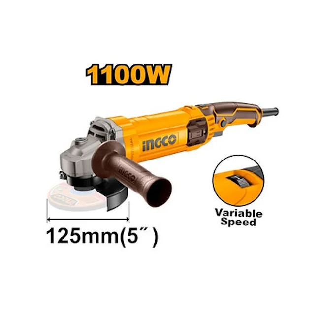 Ingco ugaona brusilica sa potenciometrom 125mm 1100W AG1100385 Ingco ugaona brusilica sa potenciometrom 125mm 1100W AG1100385