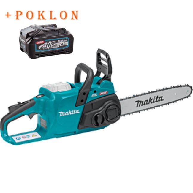 Makita akumulatorska lančana testera XGT 40V 35cm bez baterije i punjača UC022GZ + POKLON Makita baterija XGT Li-ion 40V/4.0Ah BL4040F 1910N6-8