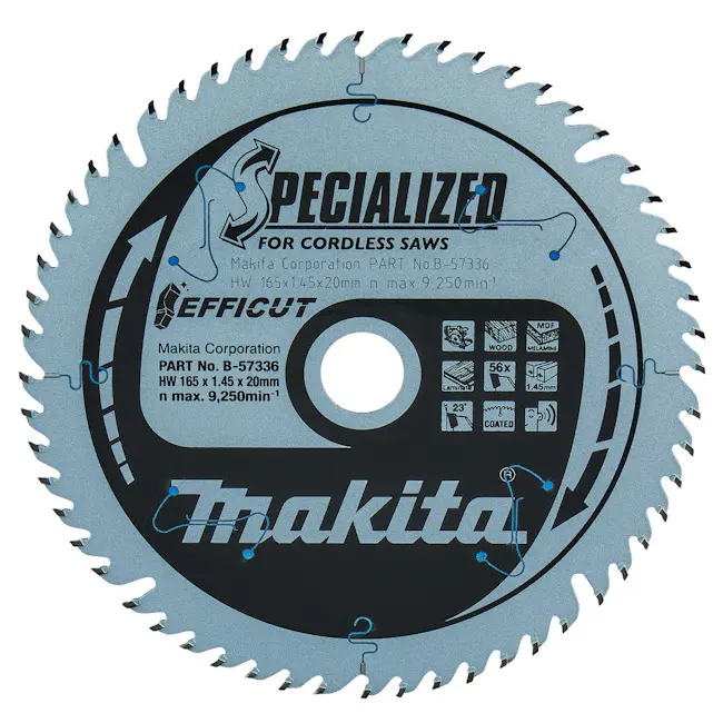 Makita Efficut cirkularni list za drvo, MDF i laminat 165x20x1.45mm 56T 23g B-57336 Makita Efficut cirkularni list za drvo, MDF i laminat 165x20x1.45mm 56T 23g B-57336