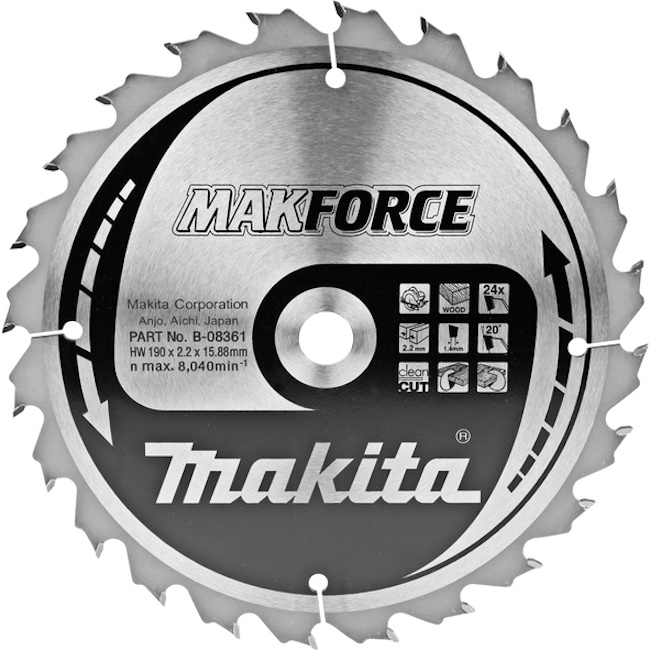 Makita list za testeru od tvrdog metala MAKForce 190mm B-08361 Makita list za testeru od tvrdog metala MAKForce 190mm B-08361