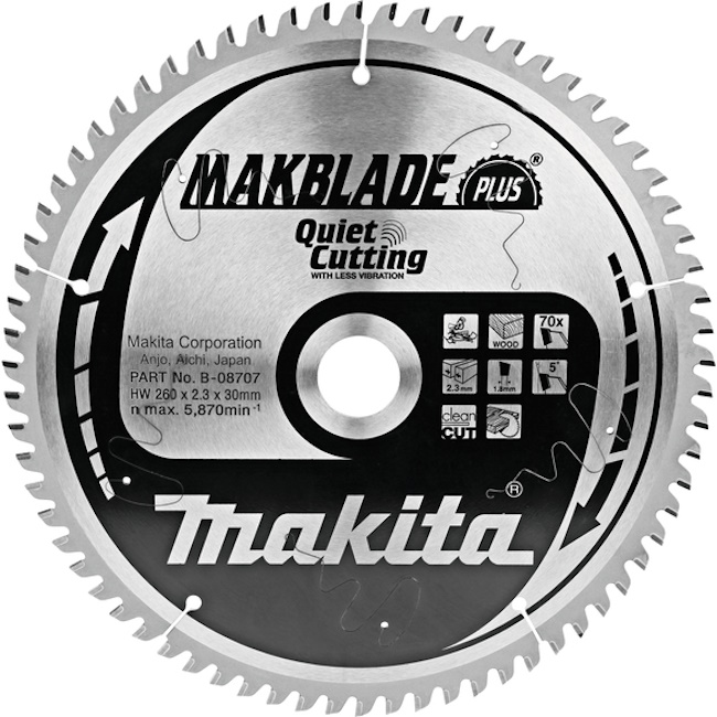 Makita list za testeru od tvrdog metala MAKBlade Plus 260mm B-08707 Makita list za testeru od tvrdog metala MAKBlade Plus 260mm B-08707