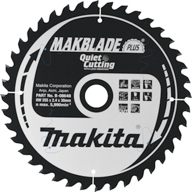 Makita list za testeru od tvrdog metala MAKBlade Plus 250mm B-08838 Makita list za testeru od tvrdog metala MAKBlade Plus 250mm B-08838