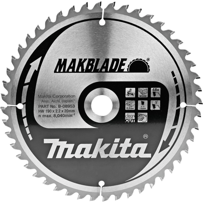 Makita list za testeru od tvrdog metala MAKBlade Plus 190mm B-08953 Makita list za testeru od tvrdog metala MAKBlade Plus 190mm B-08953
