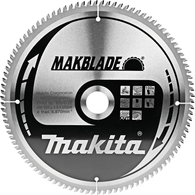 Makita list za testeru od tvrdog metala MAKBlade Plus 260mm B-09117 Makita list za testeru od tvrdog metala MAKBlade Plus 260mm B-09117