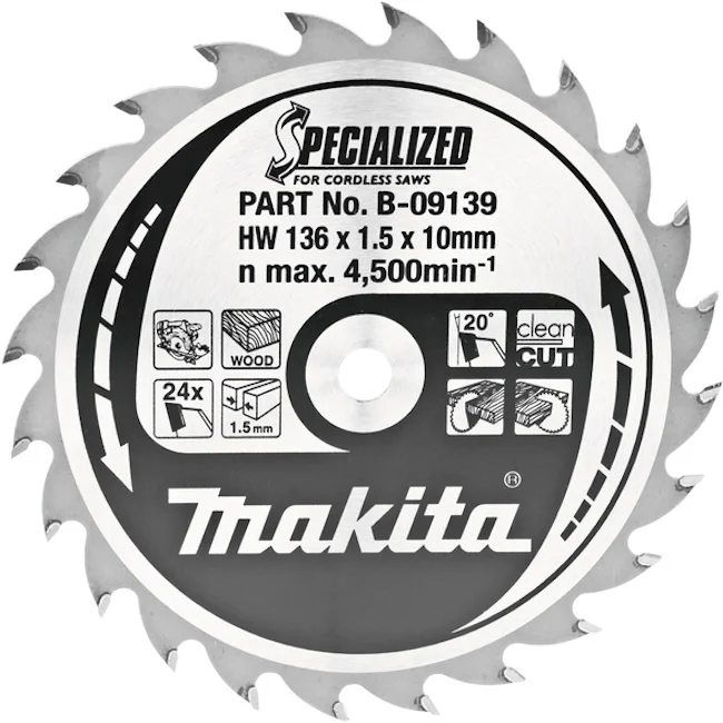 Makita list za testeru od tvrdog metala 136mm B-09139 Makita list za testeru od tvrdog metala 136mm B-09139
