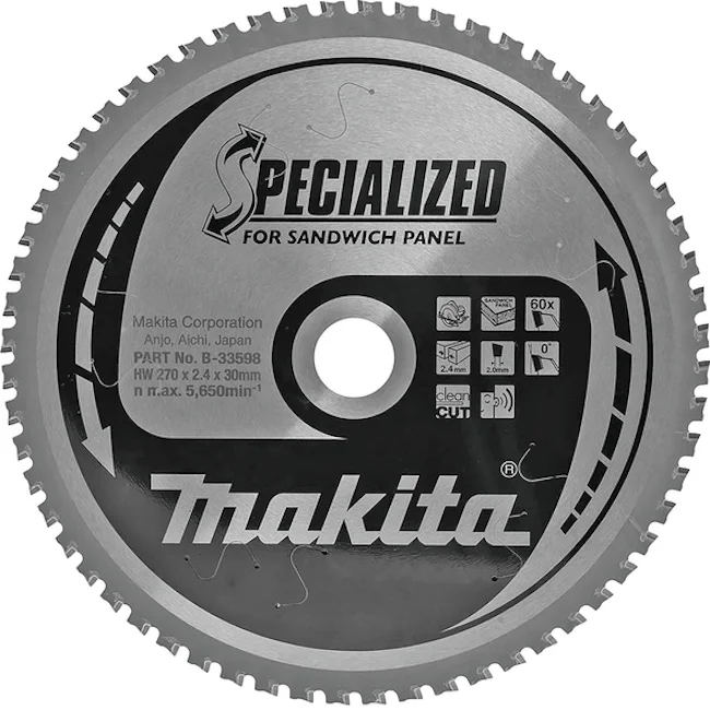Makita TCT Specialized list za testeru za sendvič ploče 270mm B-33598 Makita TCT Specialized list za testeru za sendvič ploče 270mm B-33598
