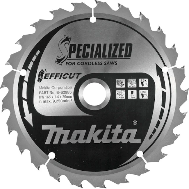 Makita TCT list za testeru od tvrdog metala EFFICUT 165mm B-62985 Makita TCT list za testeru od tvrdog metala EFFICUT 165mm B-62985