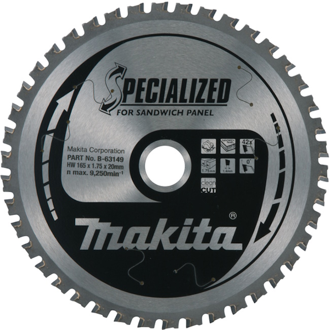 Makita TCT list za testeru za sendvič ploče 165mm B-63149