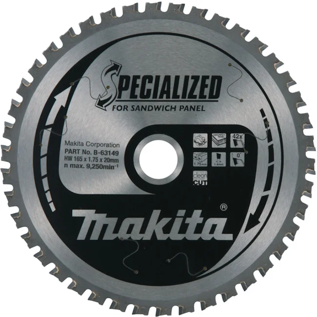 Makita TCT list za testeru za sendvič ploče 165mm B-63149 Makita TCT list za testeru za sendvič ploče 165mm B-63149