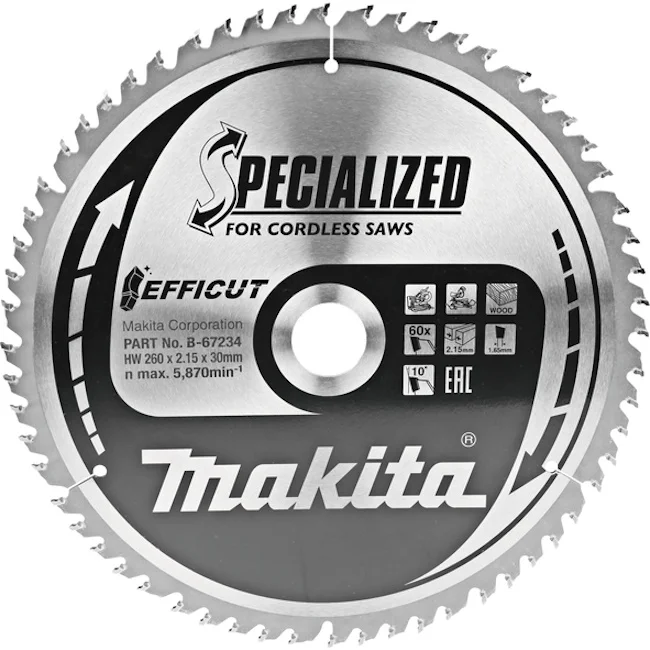 Makita list za testeru od tvrdog metala EFFICUT 260mm B-67234 Makita list za testeru od tvrdog metala EFFICUT 260mm B-67234