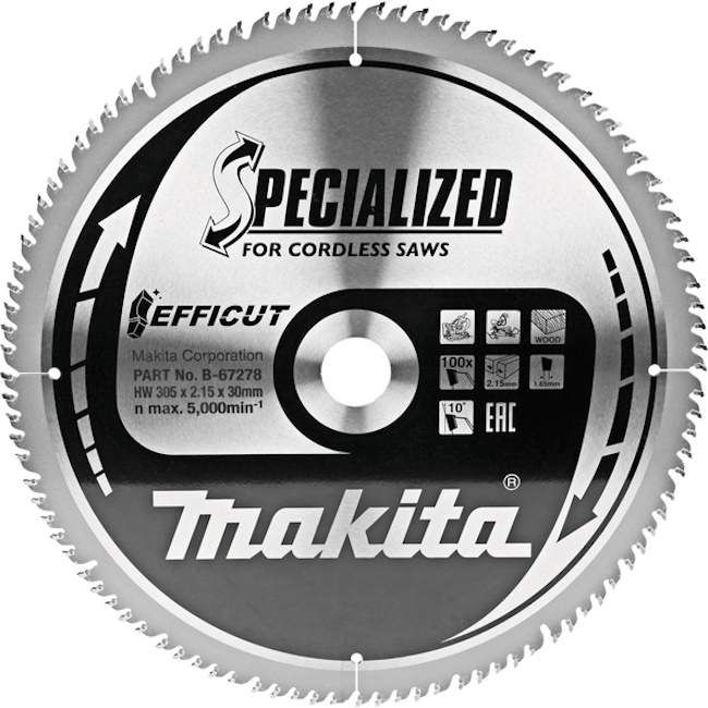 Makita list za testeru od tvrdog metala EFFICUT 305mm B-67278 Makita list za testeru od tvrdog metala EFFICUT 305mm B-67278