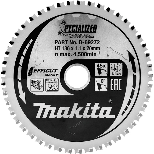 Makita TCT list testere EFFICUT Metal 136mm B-69272 Makita TCT list testere EFFICUT Metal 136mm B-69272