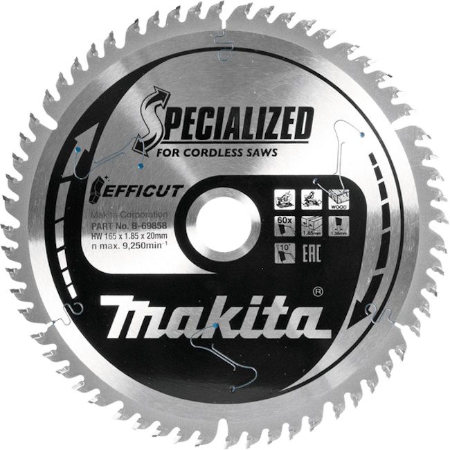 Makita list za testeru od tvrdog metala EFFICUT 165mm B-69858 Makita list za testeru od tvrdog metala EFFICUT 165mm B-69858