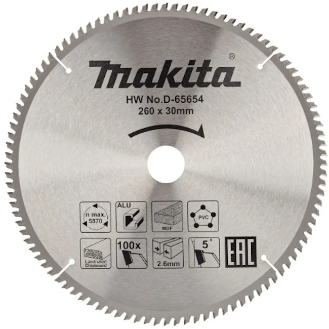 Makita TCT list testere 260mm D-65654