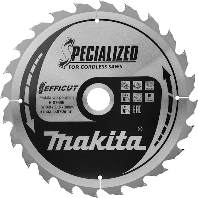 Makita list za testeru od tvrdog metala EFFICUT 260mm E-07696 Makita list za testeru od tvrdog metala EFFICUT 260mm E-07696