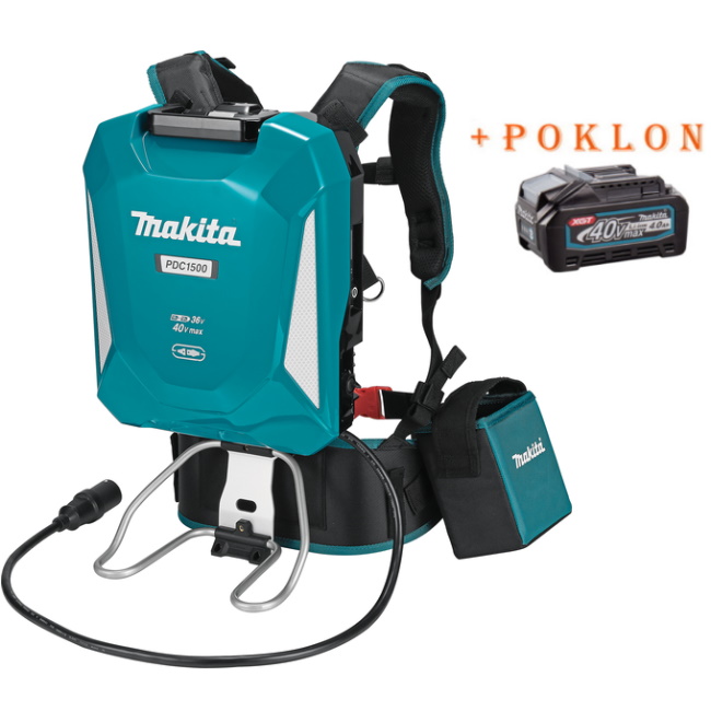 Makita Li-ion ranac-akumulator 36V/43.55Ah PDC1500A01 + POKLON Makita baterija XGT Li-ion 40V/4.0Ah BL4040F 1910N6-8 Makita Li-ion ranac-akumulator 36V/43.55Ah PDC1500A01 + POKLON Makita baterija XGT Li-ion 40V/4.0Ah BL4040F 1910N6-8