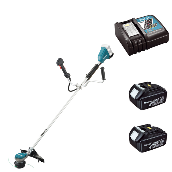 Makita akumulatorska kosa DUR368AZ  + 2 baterije BL1830B + brzi  punjač DC18RC