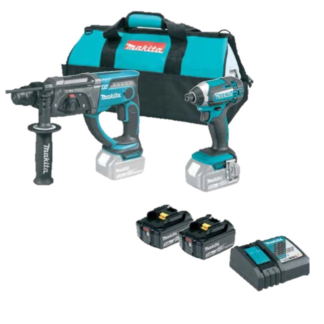 Makita akumulatorski set alata aku. čekić bušilica DHR202 + aku. udarni odvijač DTD152 18V 2x3,0 Ah Makita akumulatorski set alata aku. čekić bušilica DHR202 + aku. udarni odvijač DTD152 18V 2x3,0 Ah