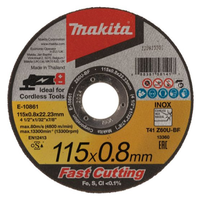 Makita tanka rezna ploča za inox 115mm E-22947