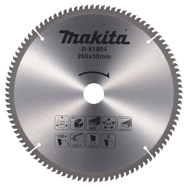 Makita višenamenski list testere 260x30x2.6 100T 5g D-81804 Makita višenamenski list testere 260x30x2.6 100T 5g D-81804