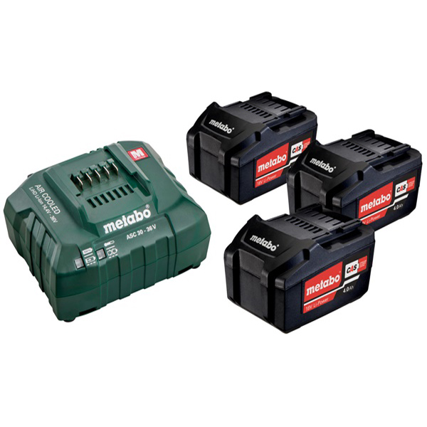 Metabo baterijski komplet sa punjačem Basic set 3 x 4Ah 685049000 Metabo baterijski komplet sa punjačem Basic set 3 x 4Ah 685049000