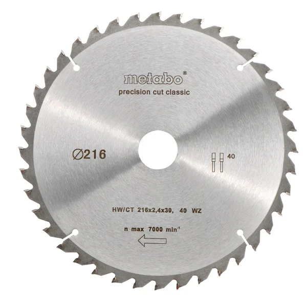 Metabo list kružne testere HW/CT 216 x 30 / 40 zuba 628060000 Metabo list kružne testere HW/CT 216 x 30 / 40 zuba 628060000