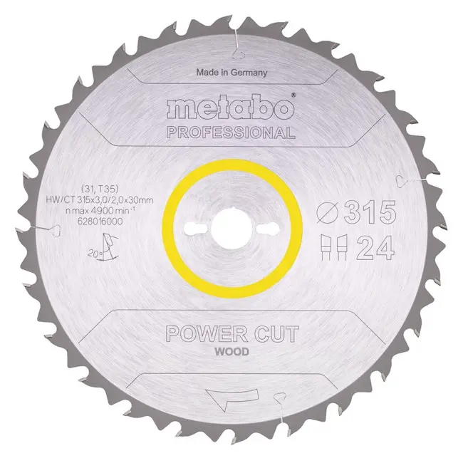 Metabo list kružne testere POWER CUT WOOD - PROFESSIONAL Ø315x2.0x30mm 628016000