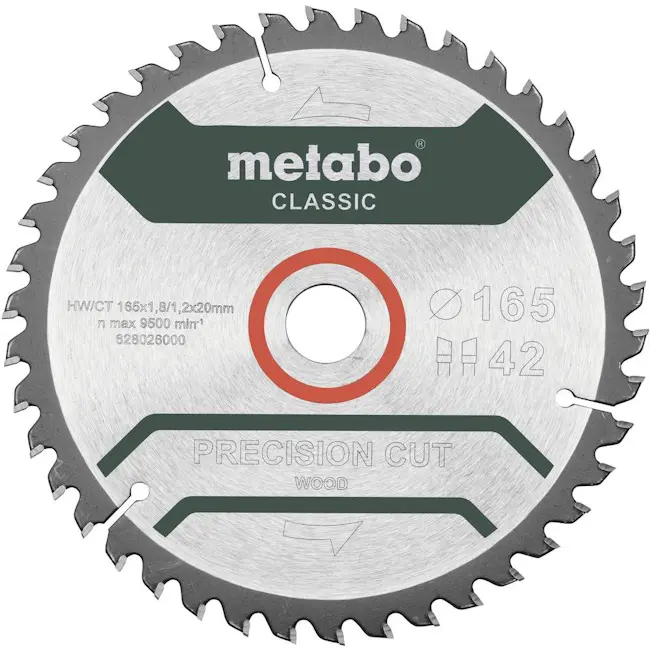 Metabo list za akumulatorske ručne cirkulare „PRECISION CUT WOOD – CLASSIC“ 165x20mm 628026000