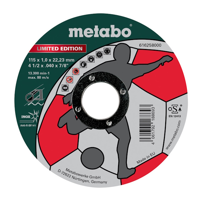 Metabo rezna ploča SOCCER Limited Edition ø125x1.0x22.23mm 616259000 Metabo rezna ploča SOCCER Limited Edition ø125x1.0x22.23mm 616259000