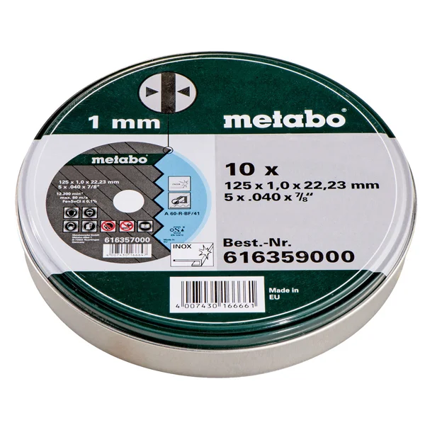 Metabo 10 x rezne ploče 125mm 616359000 Metabo 10 x rezne ploče 125mm 616359000