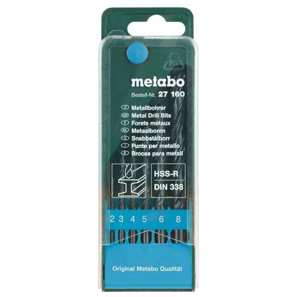 Metabo 6 - delni set spiralnih burgija za čelik 62716000 Metabo 6 - delni set spiralnih burgija za čelik 62716000