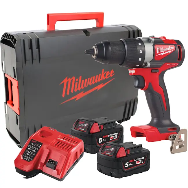Milwaukee aku bušilica-odvijač 18V + 2x 5.0Ah baterija i punjač + HD Box M18 BLDD2-502X 4933464515 Milwaukee aku bušilica-odvijač 18V + 2x 5.0Ah baterija i punjač + HD Box M18 BLDD2-502X 4933464515