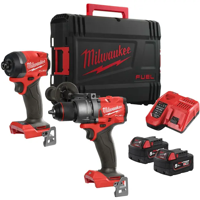 Milwaukee aku set od 2 FUEL alata FPD3 + FID3 + 2x 5.0Ah baterija i punjač + HD Box M18 FPP2A3-502X FUEL 4933480873 Milwaukee aku set od 2 FUEL alata FPD3 + FID3 + 2x 5.0Ah baterija i punjač + HD Box M18 FPP2A3-502X FUEL 4933480873