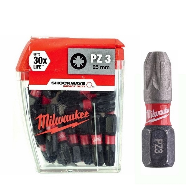 Milwaukee bitsevi PZ3 x 25mm 1/4” 25 kom 4932430869 Milwaukee bitsevi PZ3 x 25mm 1/4” 25 kom 4932430869