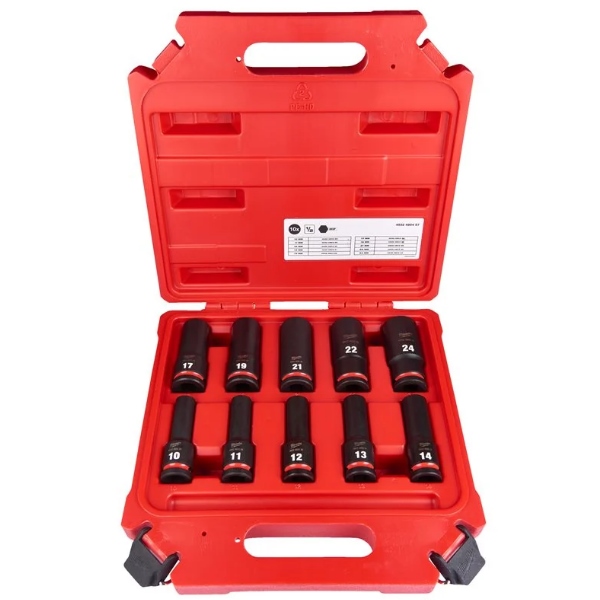 Milwaukee set udarnih dubokih nasadnih ključeva 10-24mm 4932480457 Milwaukee set udarnih dubokih nasadnih ključeva 10-24mm 4932480457