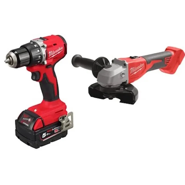 Milwaukee set aku bušilica-odvijač 18V 5Ah M18 BLPDRC-502C + aku brusilica 18V 125mm M18 BLSAG125X-0 Milwaukee set aku bušilica-odvijač 18V 5Ah M18 BLPDRC-502C + aku brusilica 18V 125mm M18 BLSAG125X-0