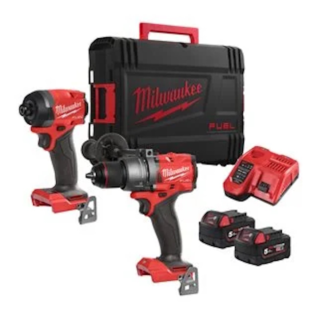 Milwaukee set aku alata 18V bušilica-odvijača vibraciona M18 FPD3 + aku udarni odvijač M18 FID3 M18 FPP2A3-502X
