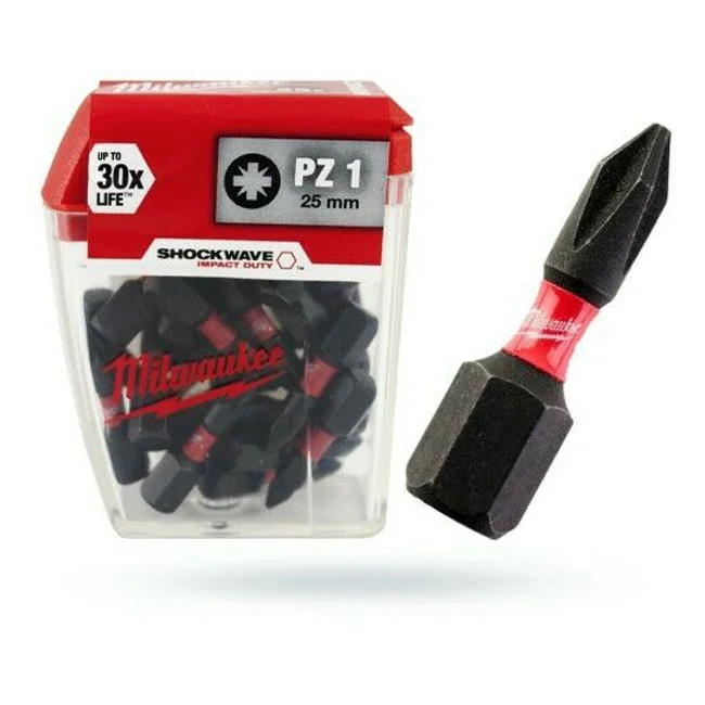 Milwaukee bitsevi PZ1 x 25mm 1/4” 25 kom 4932430861 Milwaukee bitsevi PZ1 x 25mm 1/4” 25 kom 4932430861