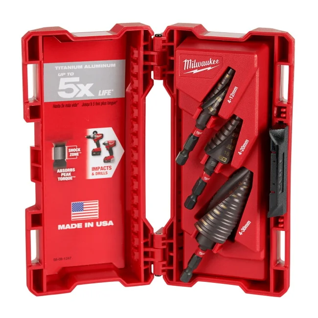 Milwaukee set stepenastih burgija Shockwave 48899266 Milwaukee set stepenastih burgija Shockwave 48899266