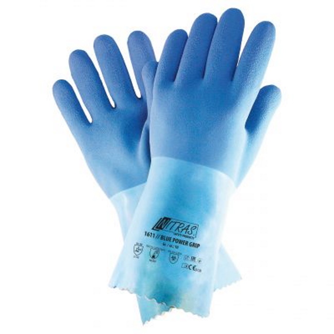 Nitras rukavice Power Grip latex plave 30cm NT 1611