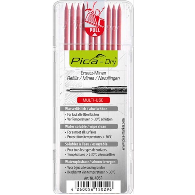Pica zamenska mina za Dry olovku crvena set 10/1 PC4031 Pica zamenska mina za Dry olovku crvena set 10/1 PC4031