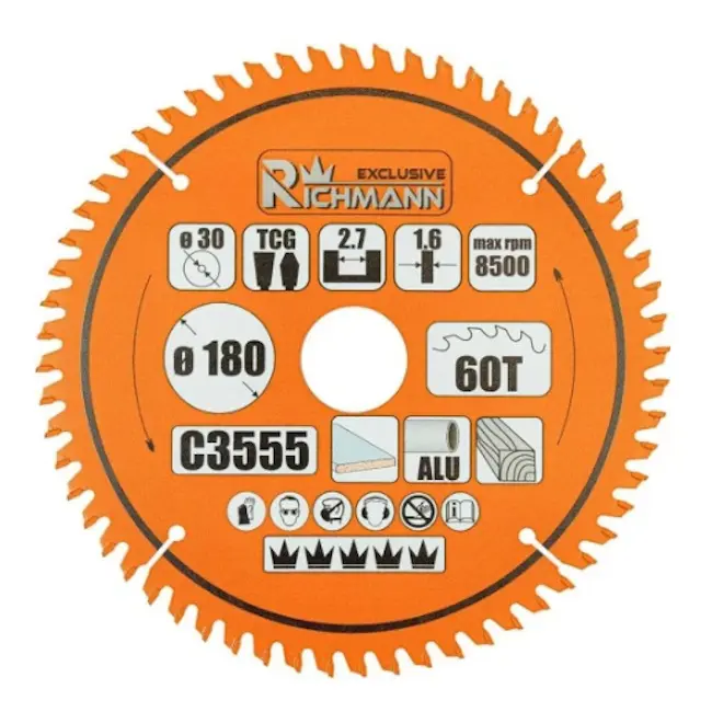 Richmann TCT list cirkulara 180x30mm 60 zuba C3555 Richmann TCT list cirkulara 180x30mm 60 zuba C3555