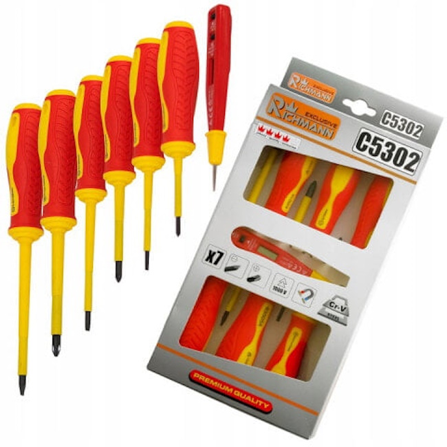 Richmann odvijači izolovani set 6/1+ tester EN60900 C5302 Richmann odvijači izolovani set 6/1+ tester EN60900 C5302
