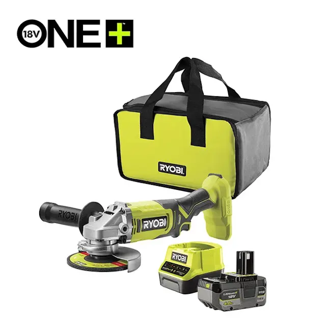 Ryobi aku ugaona brusilica 125mm + punjač + baterija 4Ah 18V ONE+™ RAG18125-1C40S