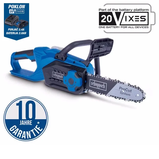 Scheppach aku lančana testera IXES Solo C-CS254-X + set punjač 2.4A i baterija 2.0Ah