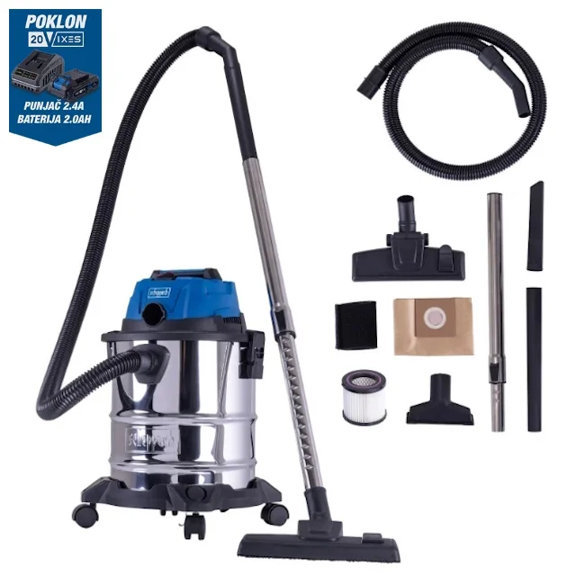 Scheppach aku usisivač 20V C-NTS20-X + set punjač 2.4A i baterija 2.0Ah Scheppach aku usisivač 20V C-NTS20-X + set punjač 2.4A i baterija 2.0Ah