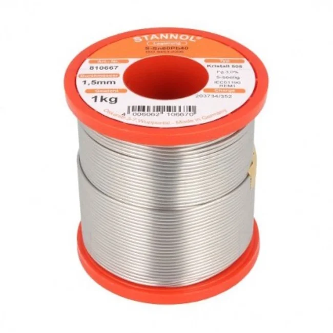 Stannol žica za lemljenje Tinol punjena ø1.5mm 1000g Sn60/Pb40